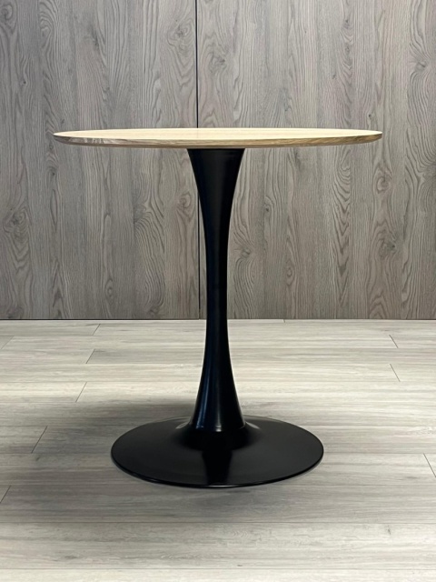 Stół okrągły VICTORY LIGHT WOOD 70 cm SMOKE SLIM