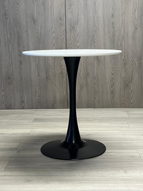 Stół okrągły VICTORY WHITE 70 cm SMOKE SLIM