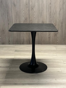 Stół skandynawski kwadratowy TORI Black Wood 70 SMOKE SLIM