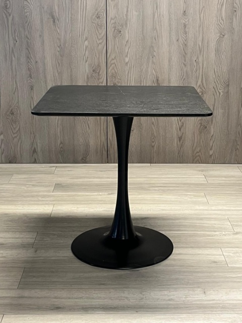 Stół skandynawski kwadratowy TORI Black Wood 70 SMOKE SLIM