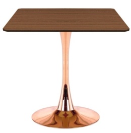 Stół skandynawski kwadratowy TORI SLIM Brown Wood 70 COPPER
