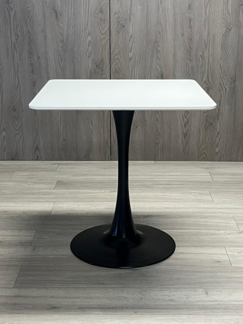 Stół skandynawski kwadratowy TORI WHITE 70 SMOKE SLIM