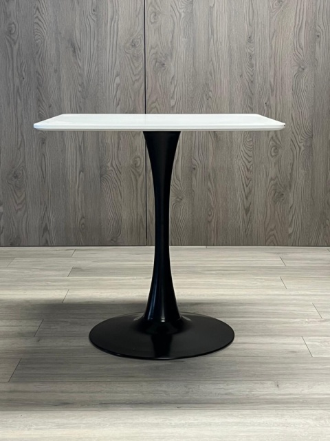 Stół skandynawski kwadratowy TORI WHITE 70 SMOKE SLIM