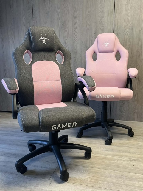 Fotel obrotowy do biurka CARRERA M FULL PINK FABRIC
