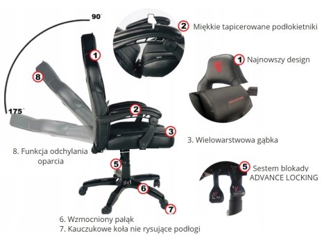 Fotel obrotowy do biurka TITAN BLUE ALCANTARA BASIC