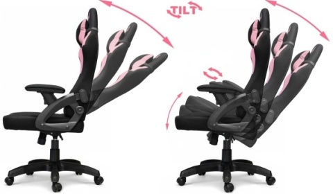 Fotel obrotowy gamingowy DESMO XL PINK FABRIC