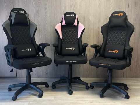 Fotel obrotowy gamingowy DESMO XL PINK FABRIC