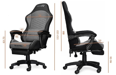 Fotel obrotowy gamingowy DIAVEL PRO FABRIC BROWN XL