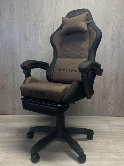 Fotel obrotowy gamingowy DIAVEL PRO FABRIC BROWN XL