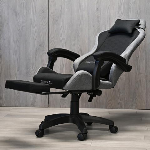 Fotel obrotowy gamingowy DIAVEL PRO FABRIC FULL GREY XL