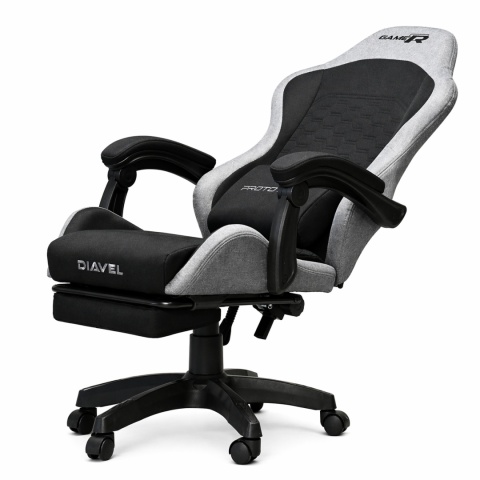 Fotel obrotowy gamingowy DIAVEL PRO FABRIC FULL GREY XL