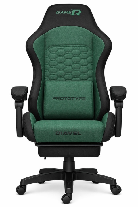 Fotel obrotowy gamingowy DIAVEL PRO FABRIC GREEN XL