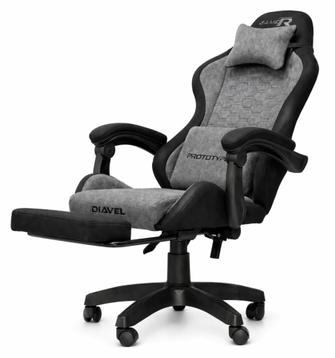 Fotel obrotowy gamingowy DIAVEL PRO FABRIC GREY XL