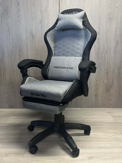 Fotel obrotowy gamingowy DIAVEL PRO FABRIC GREY XL
