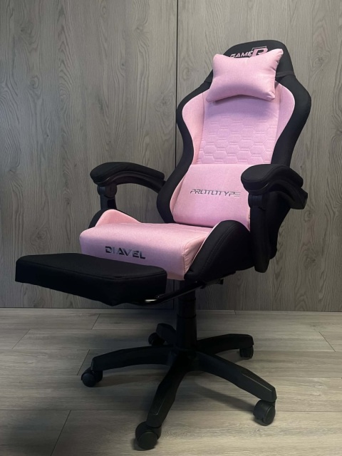 Fotel obrotowy gamingowy DIAVEL PRO FABRIC PINK XL