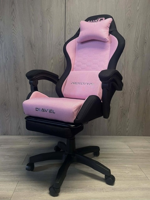 Fotel obrotowy gamingowy DIAVEL PRO FABRIC PINK XL