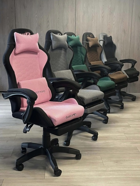 Fotel obrotowy gamingowy DIAVEL PRO FABRIC PINK XL