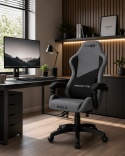 Fotel obrotowy gamingowy EVO FABRIC FULL GREY BLACK XL