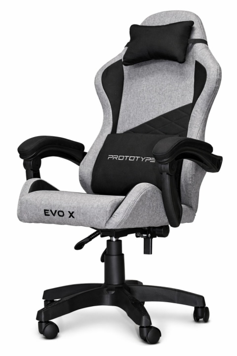 Fotel obrotowy gamingowy EVO FABRIC FULL GREY BLACK XL