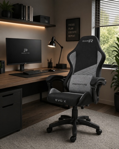 Fotel obrotowy gamingowy EVO FABRIC GREY XL