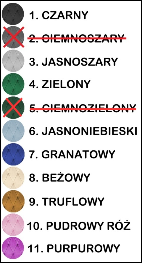 Krzesła tapicerowane BORGO VELVET zestaw 4 sztuk kolory do wyboru