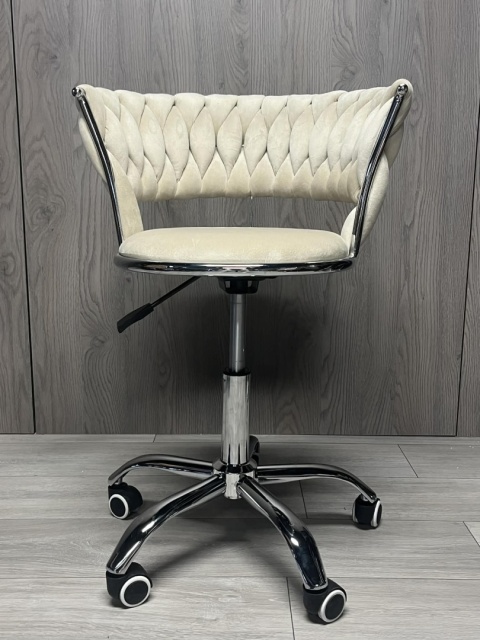 Krzesło obrotowe warkocz TRECCIA OFFICE BEIGE VELVET II GATUNEK