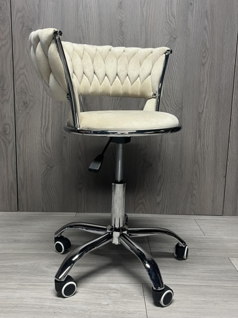 Krzesło obrotowe warkocz TRECCIA OFFICE BEIGE VELVET II GATUNEK
