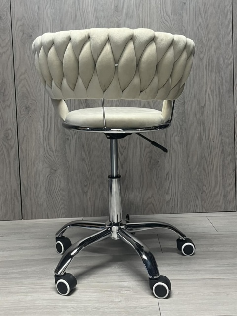 Krzesło obrotowe warkocz TRECCIA OFFICE BEIGE VELVET II GATUNEK
