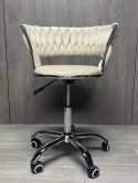 Krzesło obrotowe warkocz TRECCIA OFFICE BEIGE VELVET