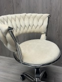Krzesło obrotowe warkocz TRECCIA OFFICE BEIGE VELVET