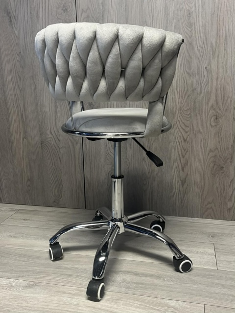Krzesło obrotowe warkocz TRECCIA OFFICE GREY VELVET
