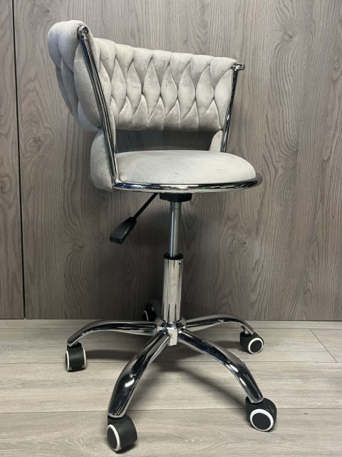 Krzesło obrotowe warkocz TRECCIA OFFICE GREY VELVET