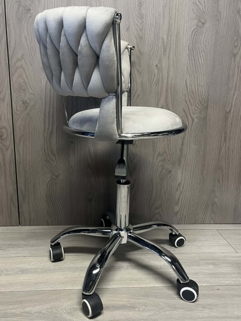 Krzesło obrotowe warkocz TRECCIA OFFICE GREY VELVET