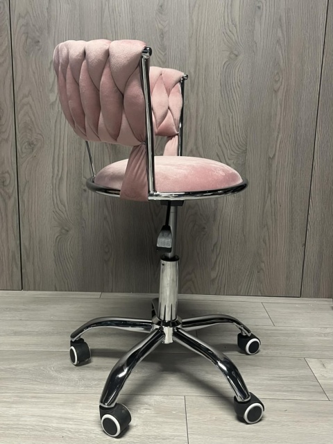 Krzesło obrotowe warkocz TRECCIA OFFICE PINK VELVET