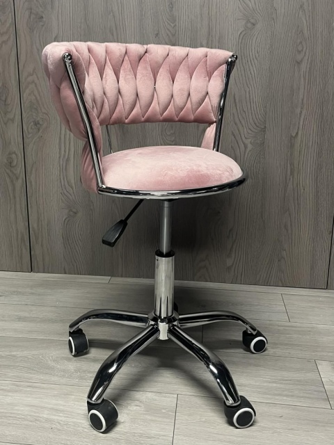 Krzesło obrotowe warkocz TRECCIA OFFICE PINK VELVET