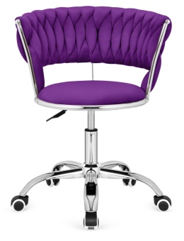 Krzesło obrotowe warkocz TRECCIA OFFICE PURPLE VELVET