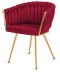 Krzesło plecione Lugano fotel TRECCIA BURGUNDY VELVET GOLD