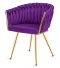 Krzesło plecione Lugano fotel TRECCIA PURPLE VELVET GOLD