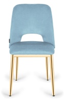 Krzesło tapicerowane GOTI LIGHT BLUE VELVET GOLD