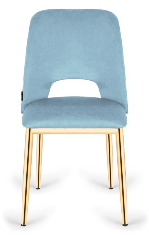 Krzesło tapicerowane GOTI LIGHT BLUE VELVET GOLD