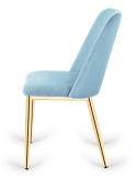 Krzesło tapicerowane GOTI LIGHT BLUE VELVET GOLD