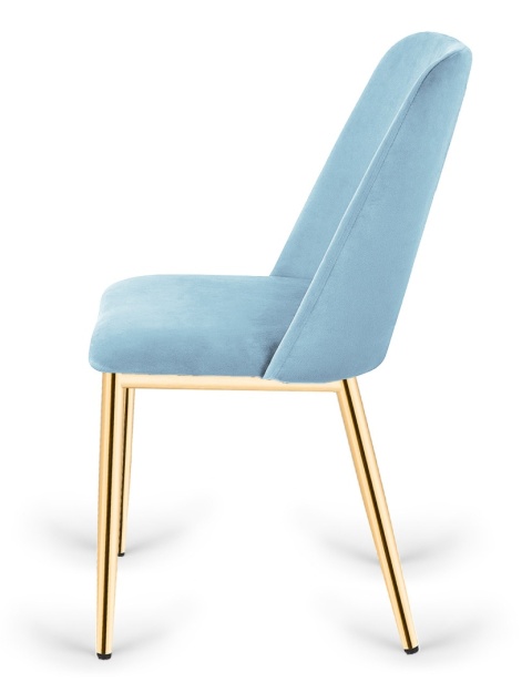 Krzesło tapicerowane GOTI LIGHT BLUE VELVET GOLD