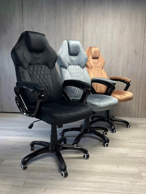 Fotel obrotowy do biurka SPIDER BLACK ALCANTARA