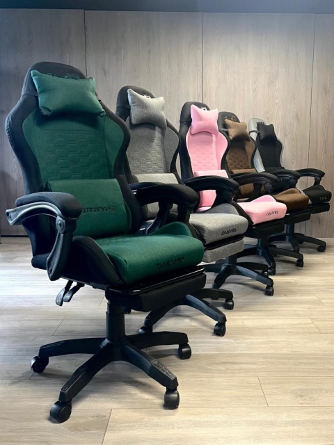 Fotel obrotowy gamingowy DIAVEL PRO FABRIC GREEN XL