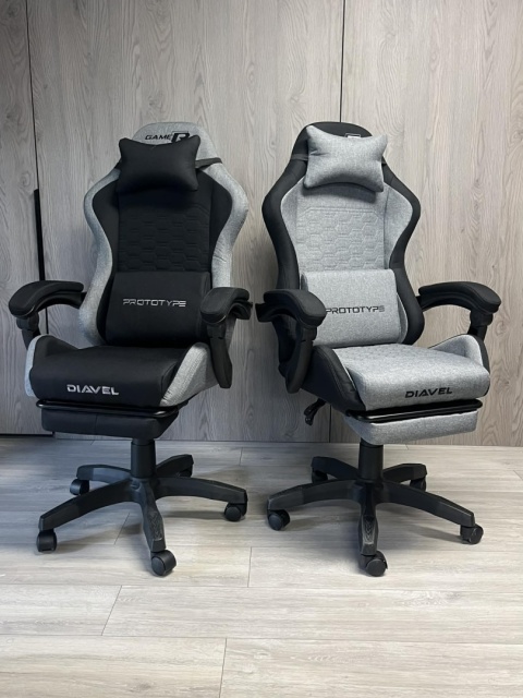 Fotel obrotowy gamingowy DIAVEL PRO FABRIC GREY XL
