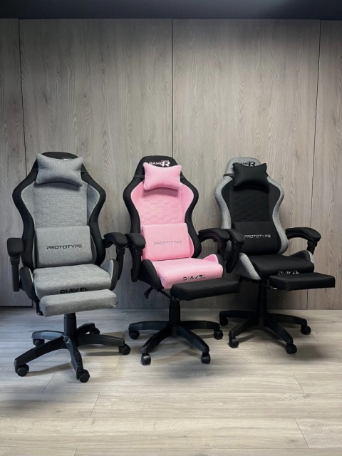 Fotel obrotowy gamingowy DIAVEL PRO FABRIC PINK XL