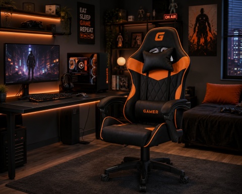 Fotel obrotowy gamingowy EVO PU ORANGE XL