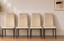 Krzesła tapicerowane Zestaw 4 VALVA DUO VELVET BEIGE