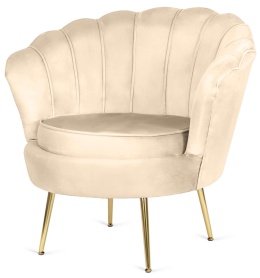 Krzesło Fotel Muszla Lugano DONNA VELVET BEIGE II gatunek