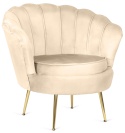 Krzesło Fotel Muszla Lugano DONNA VELVET BEIGE II gatunek